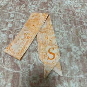 Floral Monogram “S” Twilly Scarf Tie